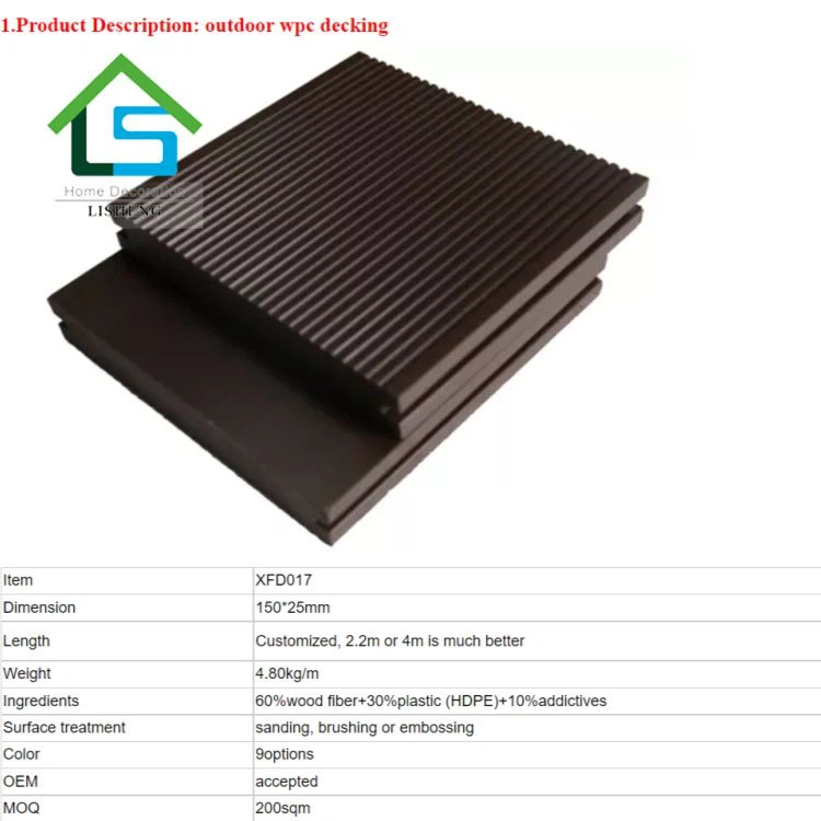 Sab nraum zoov WPC Khoom Decking Flooring